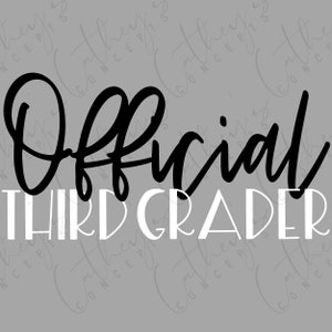 Classeur officiel de troisième année en blanc et noir PNG Design // Troisième année PNG Design // Téléchargement instantané // Sublimation Design // Personal Use PNG