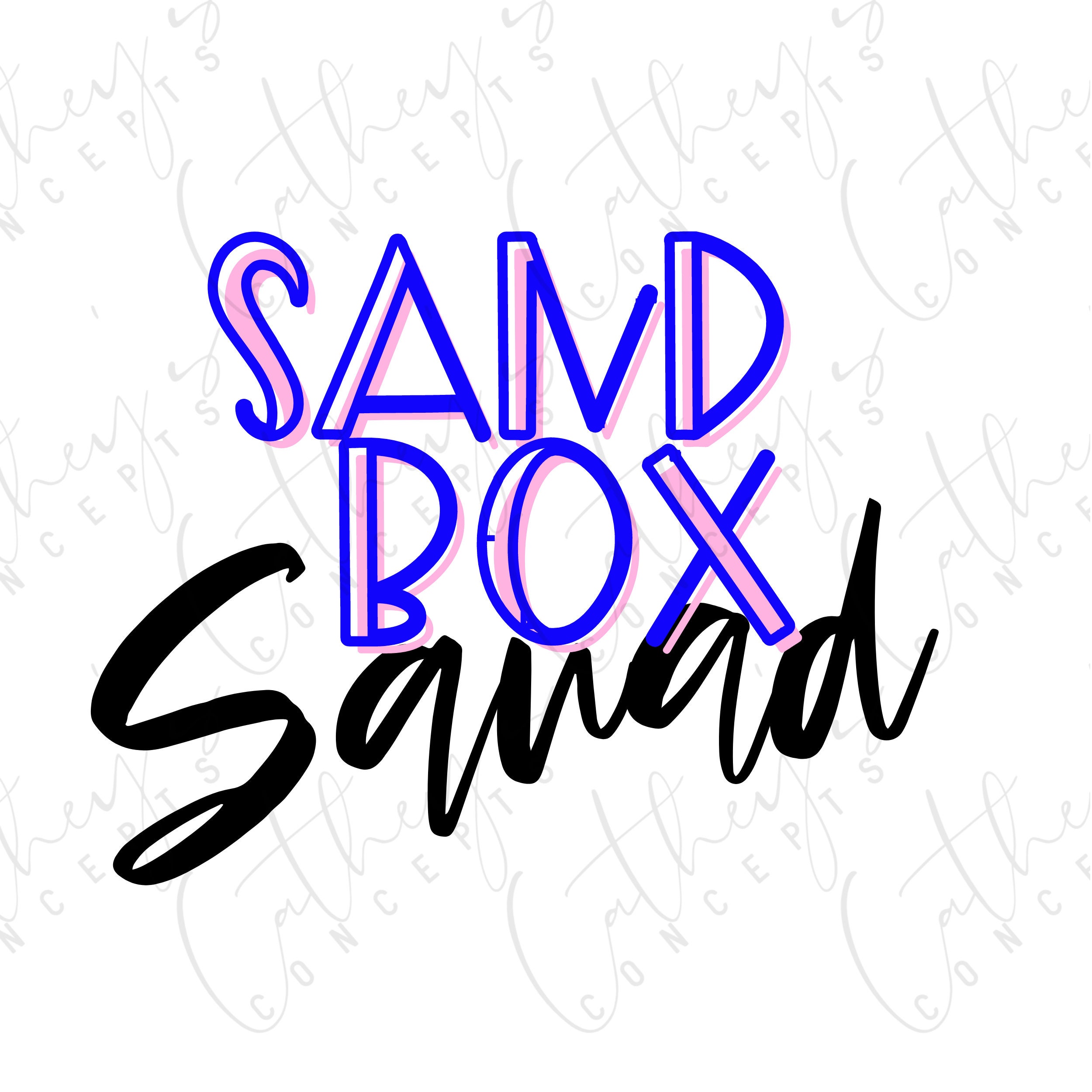 Sand Box Squad in Blue & Pink Square PNG Design // Pre-school PNG ...