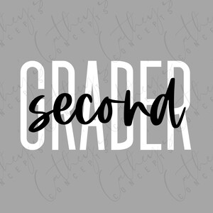 Second Grader PNG Design // School PNG Design // Instant Download // Sublimation Design // Personal Use // Elementary School PNG Design