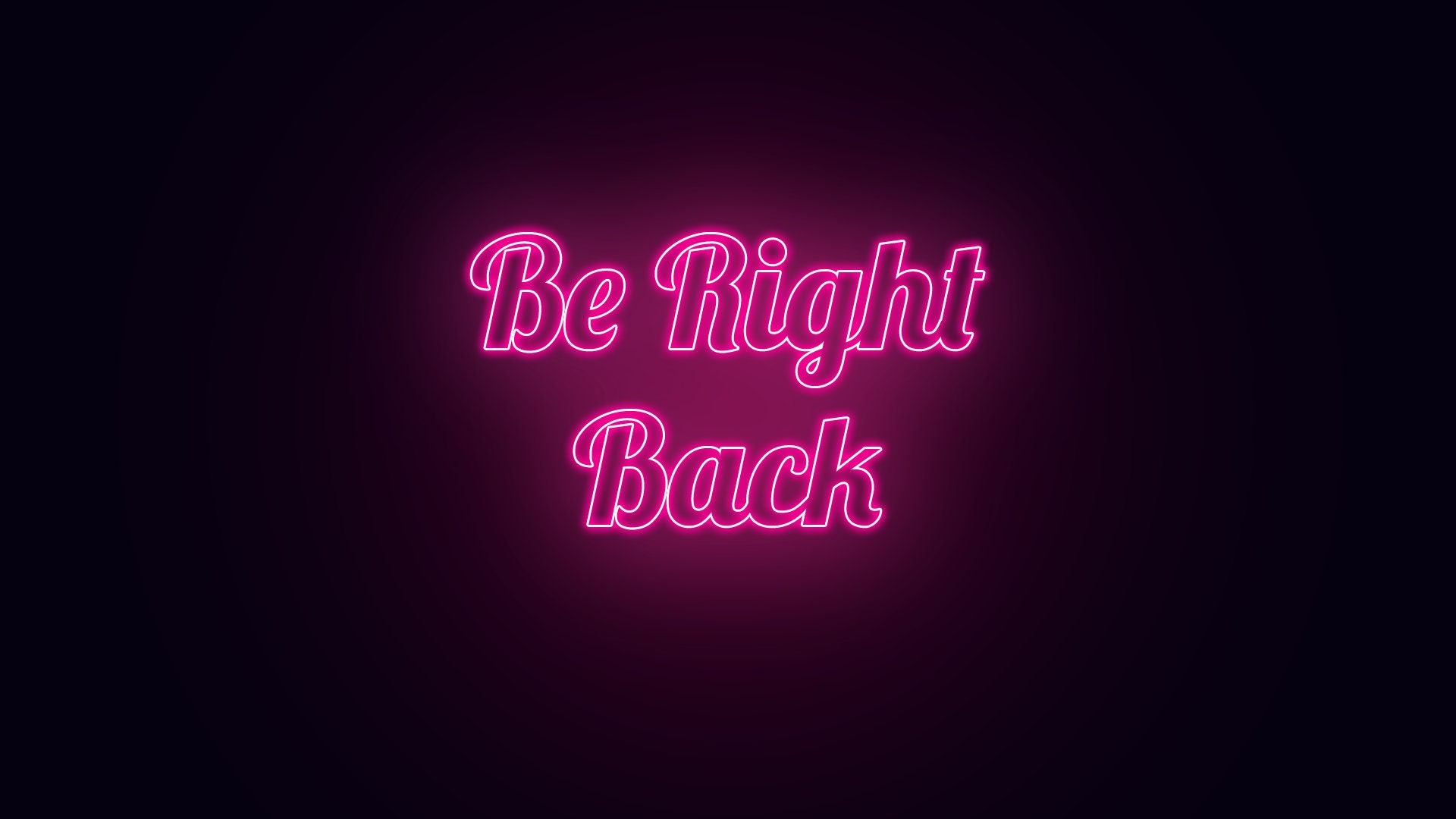 Be Right Back Pink Neon Screen | Etsy New Zealand