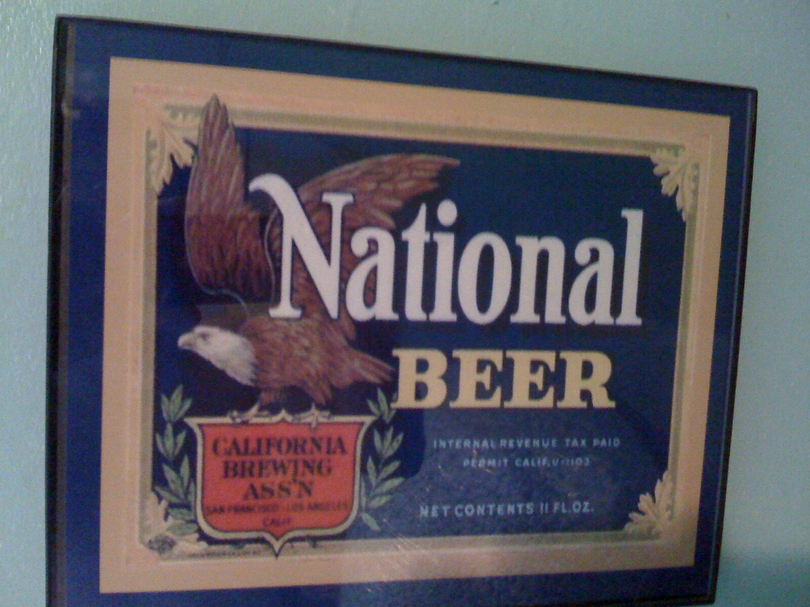 National Beer Bar Framed Advertising Print Man Cave Sign - Etsy