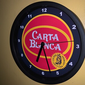 Carta Blanca Cerveza Mexico Beer Bar Advertising Man Cave Black Clock Sign