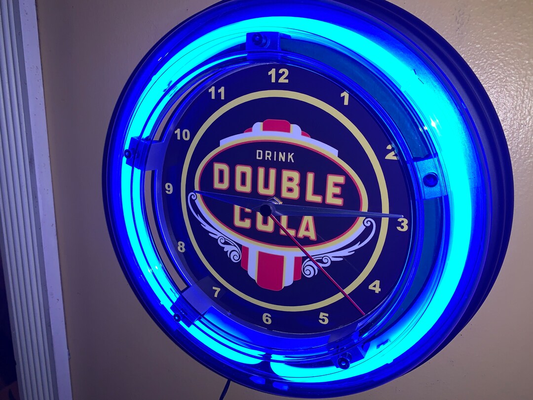 Double Cola Soda Fountain Diner Kitchen Bar Neon Retro Advertising Wall