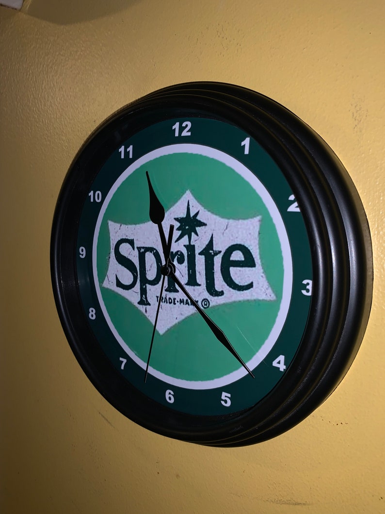 Sprite Clock Numbers Sprite Oldlogo Soda Fountain Diner Kitchen Bar Advertising Man Cave ...