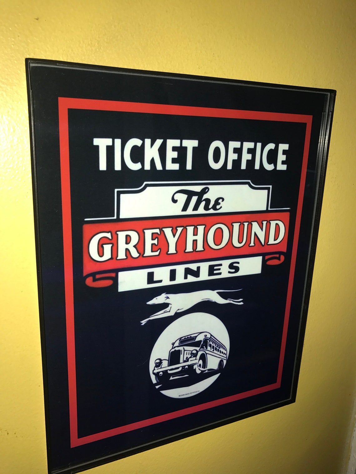 Greyhound Bus Lines Ticket Office Driver Garage Bar Framed Etsy