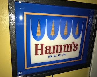 Hamm&#39;s Crown Logo Beer Bar Man Cave Lighted Advertising Sign