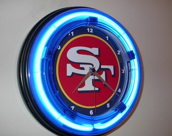 San Francisco 49ers Football Man Cave Bar Neon Wall Clock Man Cave Sign