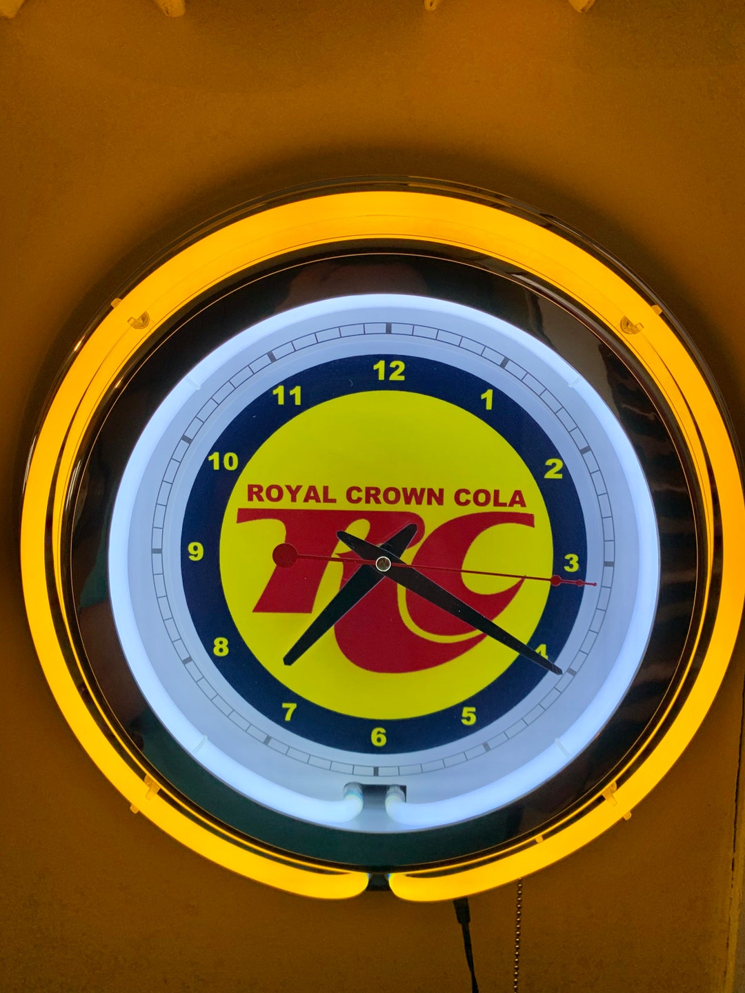 RC Royal Crown Cola Soda Fountain Diner Kitchen Bar YELLOW Neon Wall