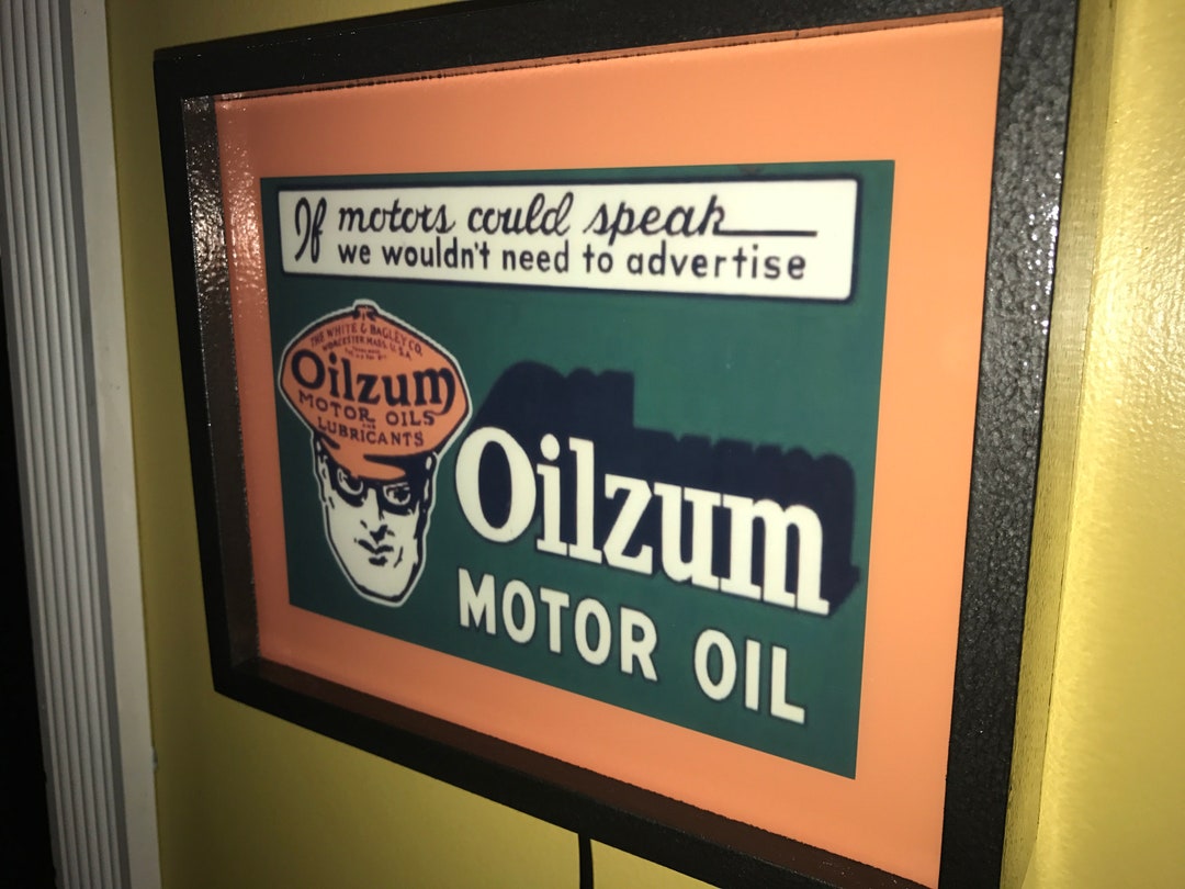 Oilzum Motor Oil Gas Service Station Garage Mechanic Bar Man Cave Retro ...
