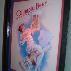 オリンピアビール　電飾看板　回転スクリーン内蔵　レア Olympia Lighted Beer Signs - Etsy