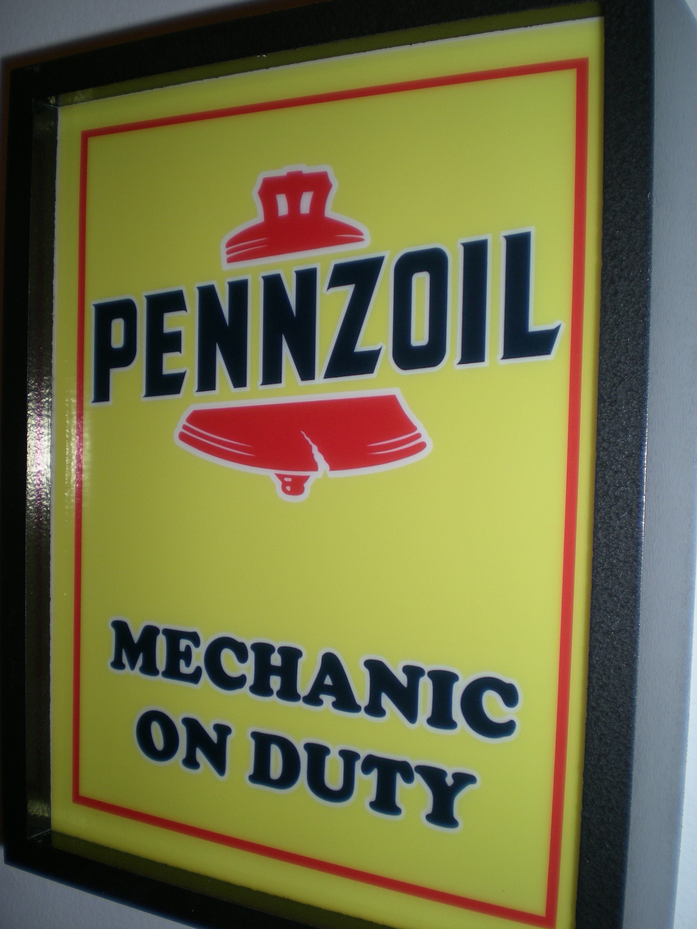 Pennzoil Oil Gas Service Station Garage Mechanic Man Cave Lighted Advertising Sign