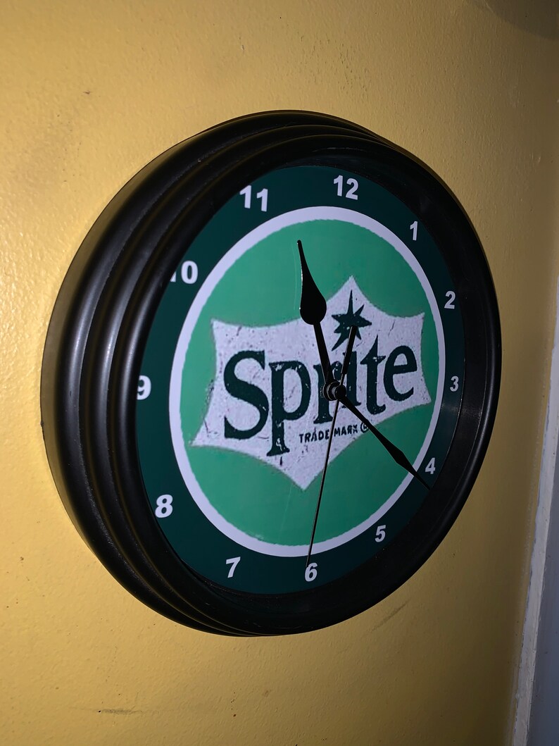 Sprite Clock Numbers Sprite Oldlogo Soda Fountain Diner Kitchen Bar Advertising Man Cave ...