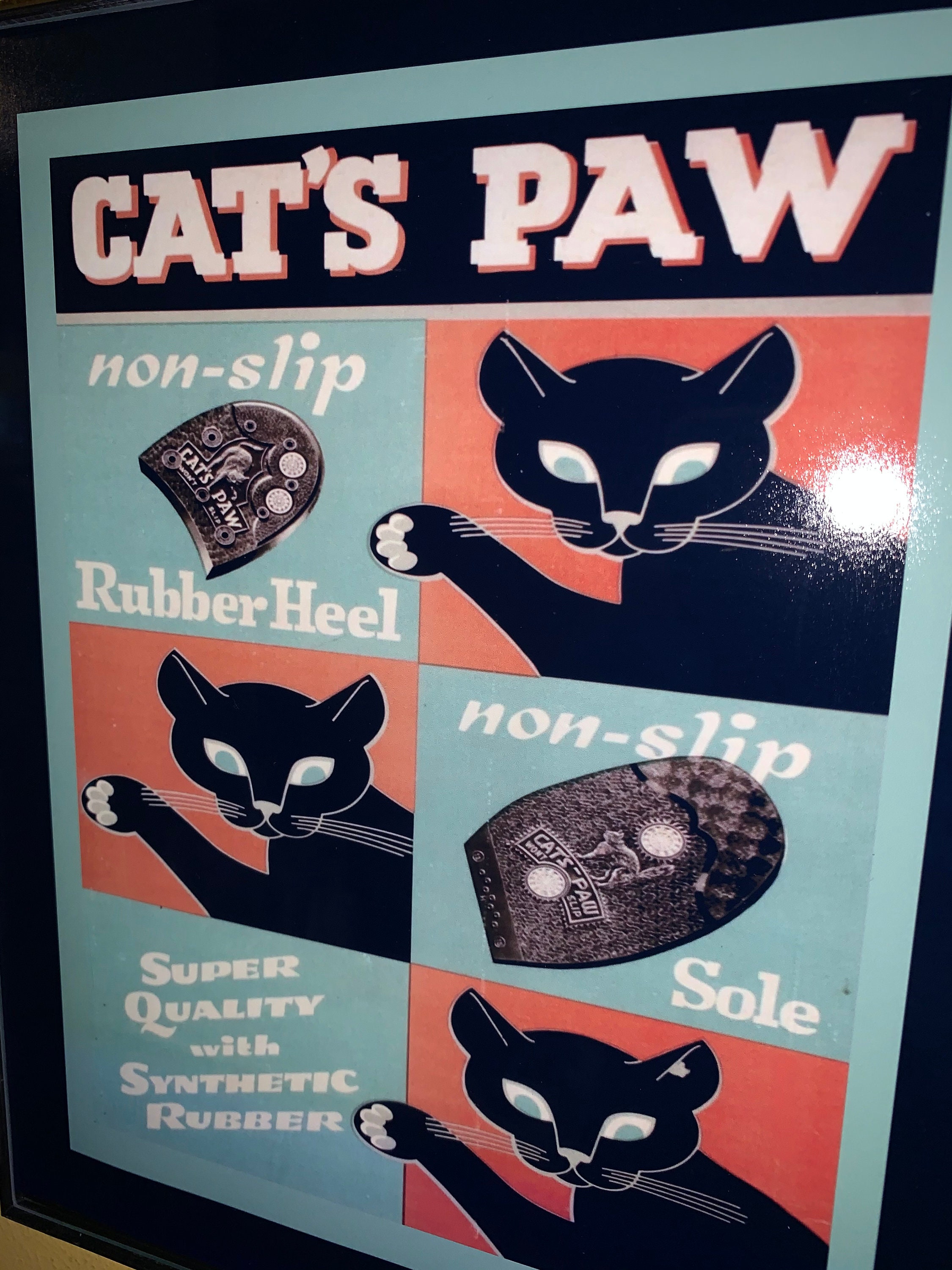 Cat's Paw Shoe Repair Cobbler Store Framed Advertising Etsy