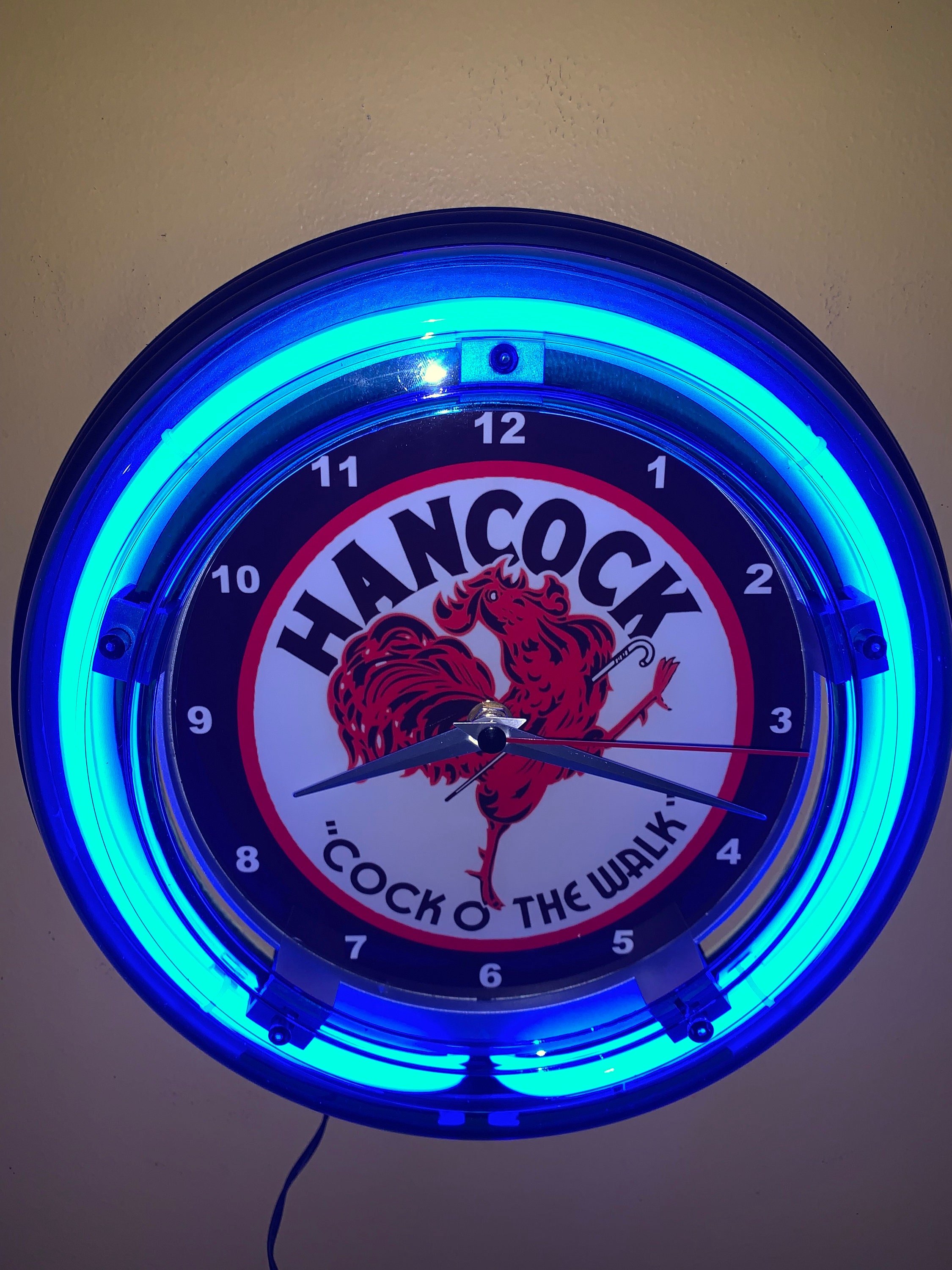 Hancock Rooster Gas Service Station Oil Garage Mechanic Neon
