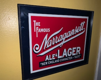Narragansett New England Beer Bar Framed Advertising Print Man Cave Sign