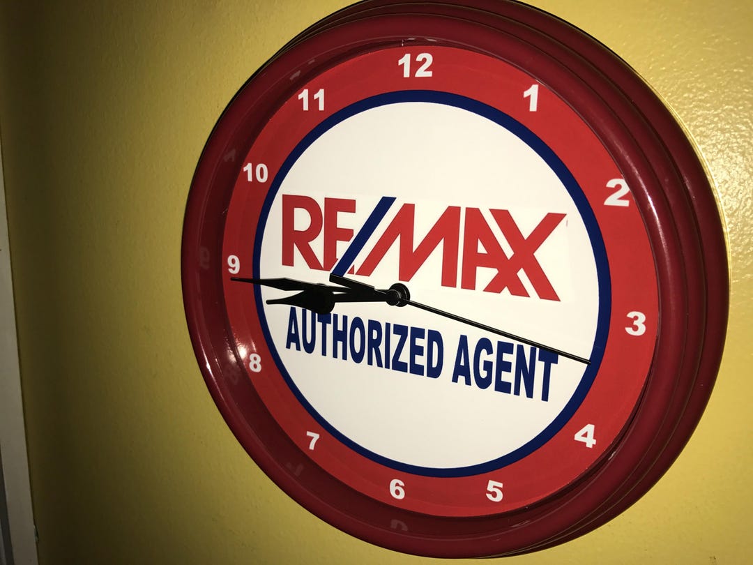 Remax Real Estate Agent Company Office Advertising RED Clock Sign - Etsy