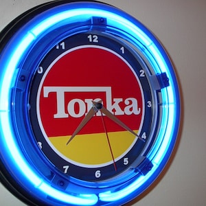 Tonka Toy Truck Car Store Man Cave Bar Retro Neon Wall Clock Man Cave Advertising Sign