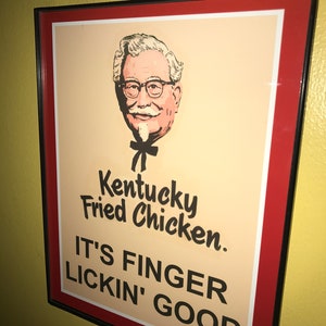KFC Kentucky Fried Chicken Colonel Restaurant DIner Kitchen Framed Advertising Print Man Cave Sign