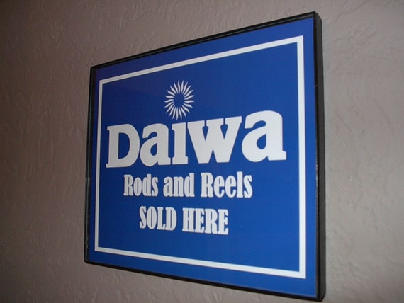 Daiwa Fishing Rod Reel Bait Shop Store Framed Advertising Print Man Cave  Sign 