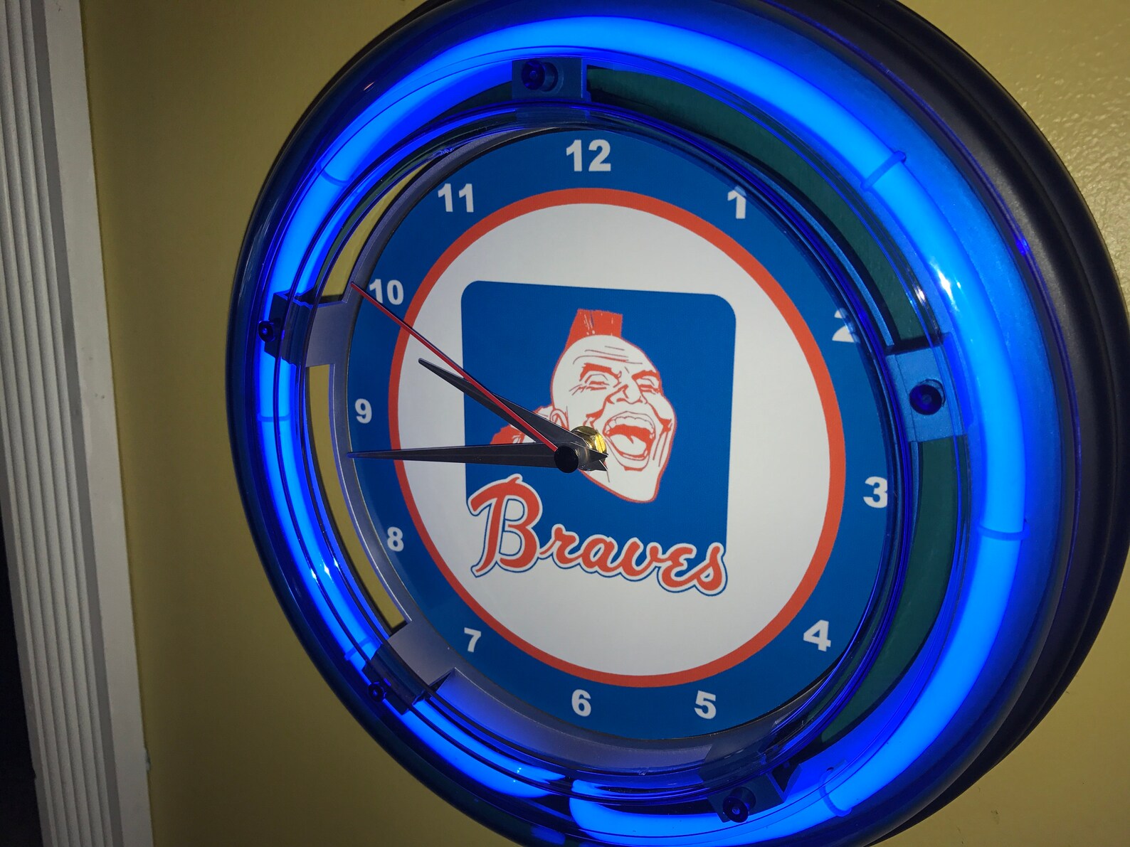 Atlanta Braves Throwback Baseball Bar Neon Wall Clock Man Cave Sign - Etsy