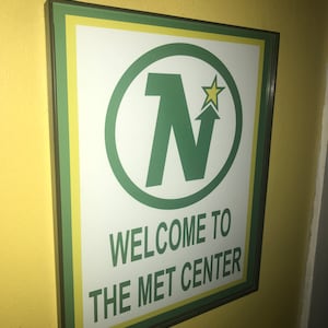 Minnesota North Stars Wild Throwback Hockey Stadium Gameroom Framed Advertising Print Man Cave Sign