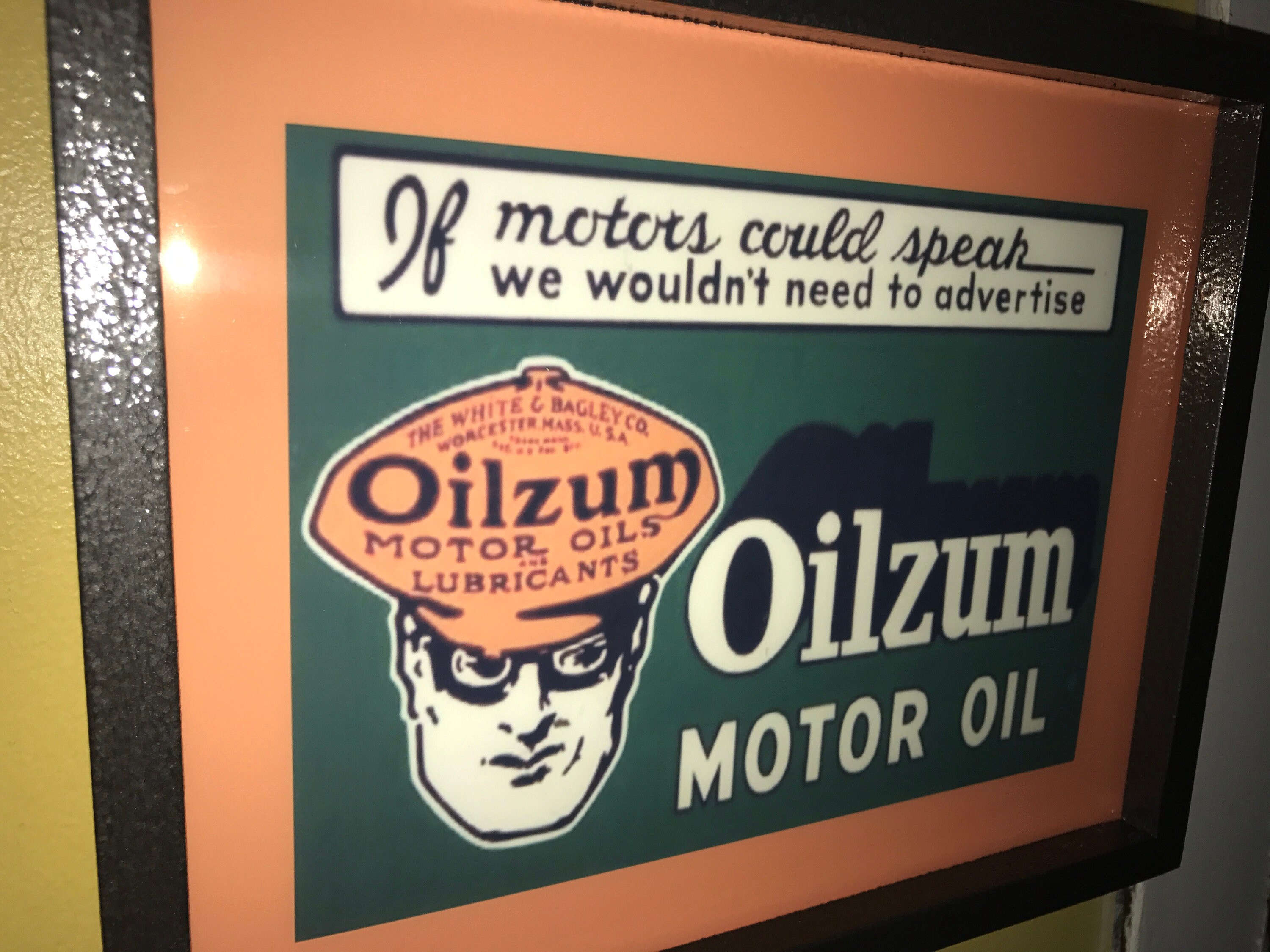 Oilzum Motor Oil Gas Service Station Garage Mechanic Bar Man Cave Retro ...