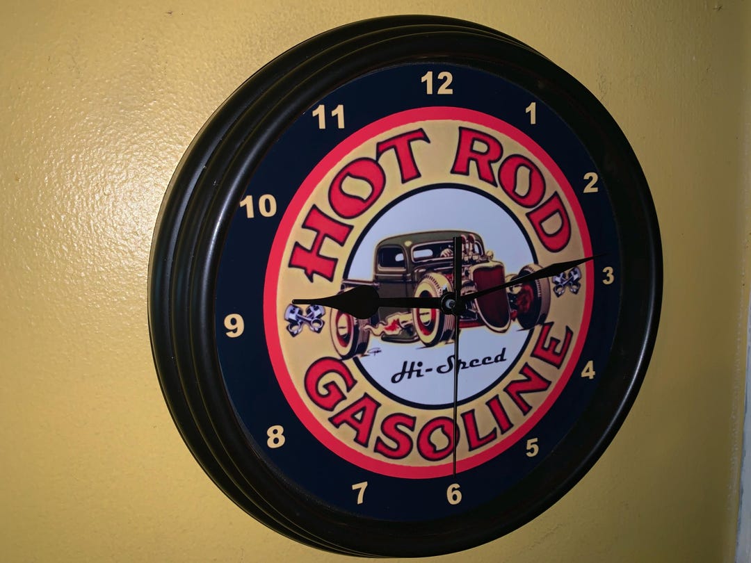 Hot Rod Oil Gas Service Station Garage Mechanic Bar Advertising Man ...