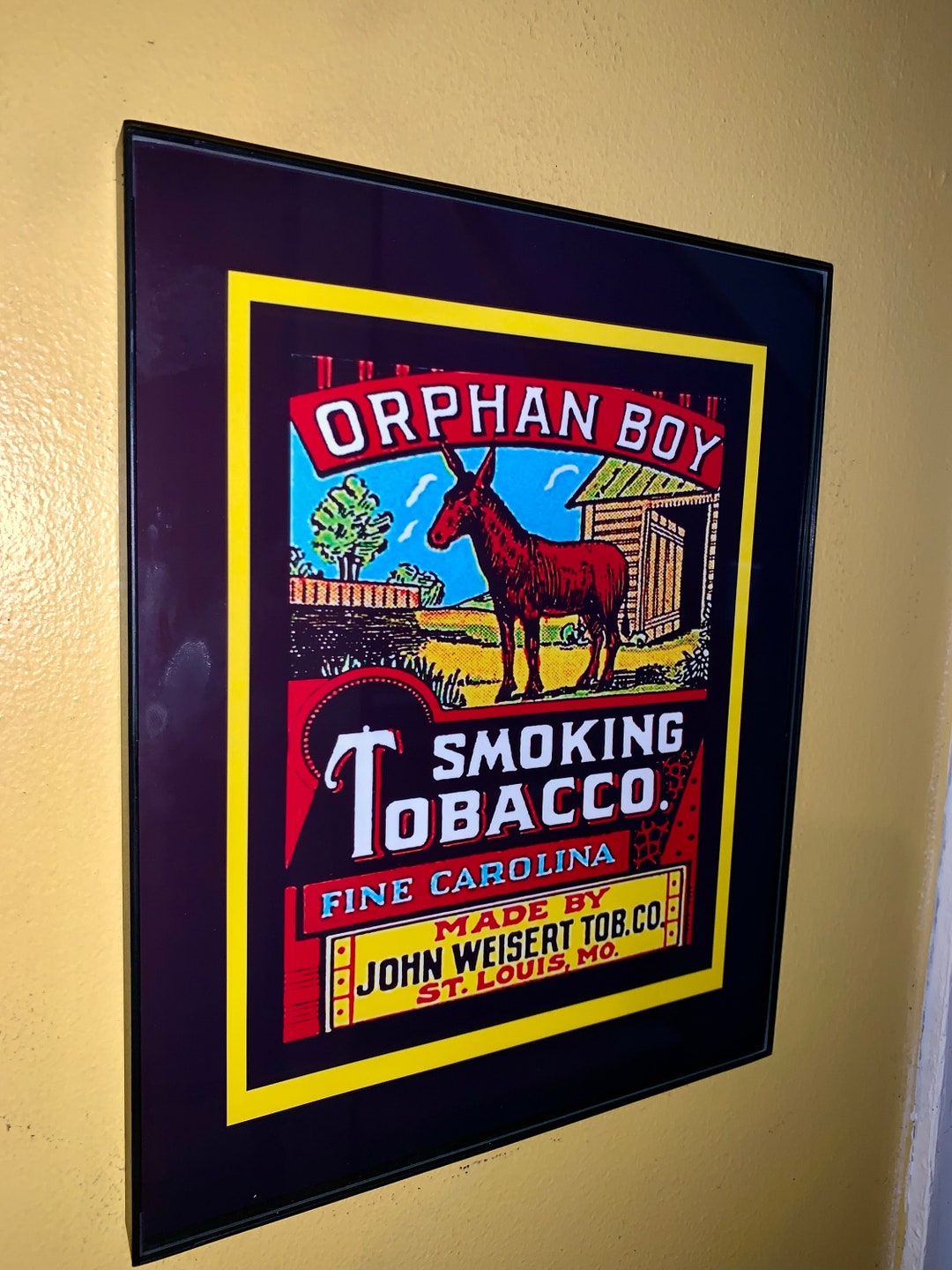 Orphan Boy Mule Tobacco Store Bar Framed Advertising Print Man Cave ...