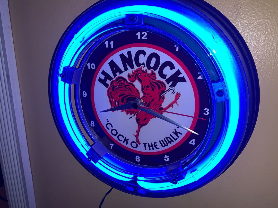 Hancock Rooster Gas Service Station Oil Garage Mechanic Neon