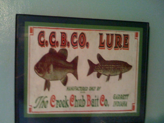 Creek Chub Fishing Lures Tackle Bait Shop Bar Framed Advertising