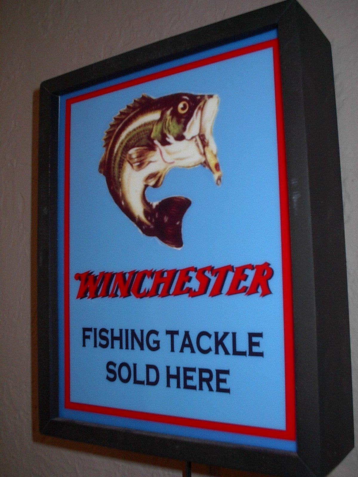 Winchester Lures Fishing Bass Bait Shop Man Cave Lighted