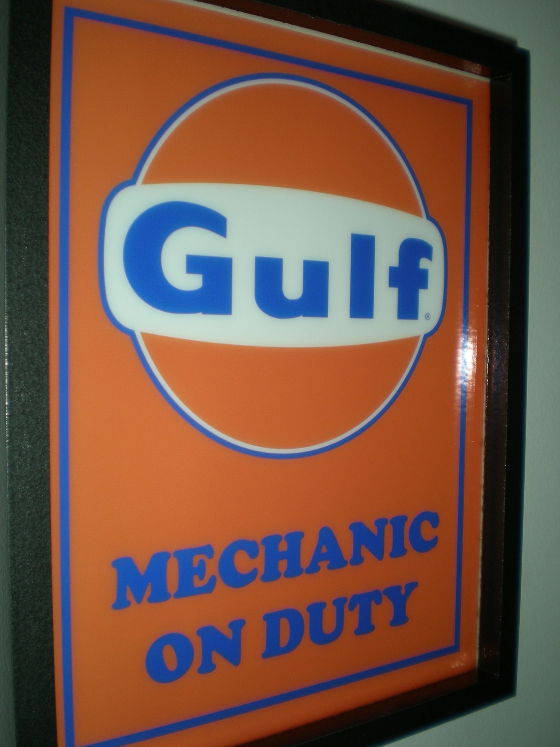 Gulf Oil Gas Service Station Garage Mechanic Man Cave Lighted ...