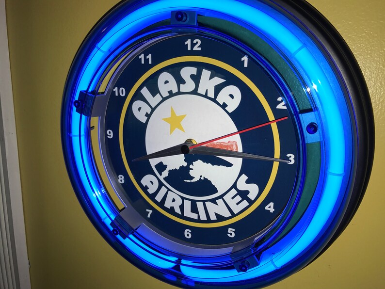 Alaska Airlines Airport Terminal Pilot Stewardess Man Cave Bar Neon