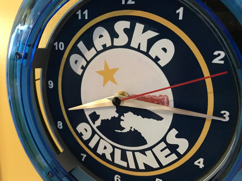 Alaska Airlines Airport Terminal Pilot Stewardess Man Cave Bar Neon