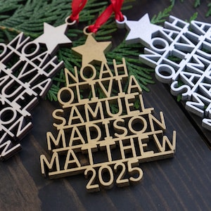 Family Christmas Ornament - 2025 Personalized Ornament With Names - Christmas Tree Ornament