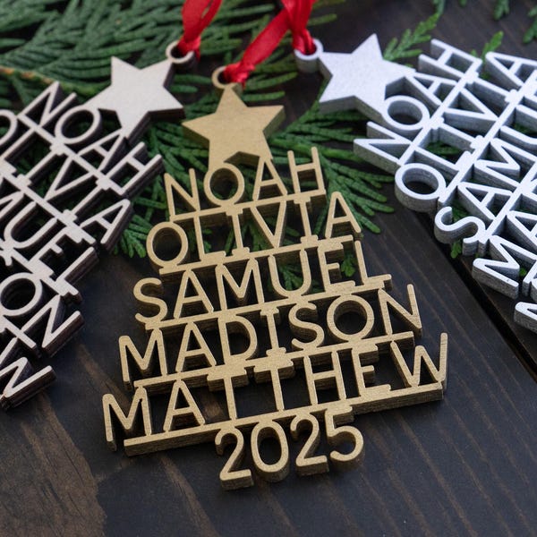 Family Christmas Ornament - 2026 Personalized Ornament With Names - Christmas Tree Ornament