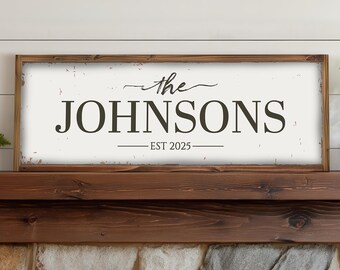 Personalized Family Name Sign - Last Name Sign - Personalized - Wood Framed Sign -  Farm House Wall Decor -  #PHS63