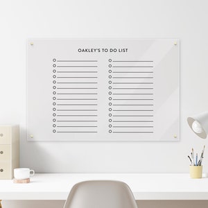 Personalized Acrylic To Do List - Dry Erase Acrylic Personalized To Do List - 2021 Wall To Do List - AWS14