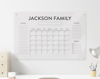 Personalized Acrylic Calendar - Dry Erase Monthly Acrylic Calendar - 2021 Wall Calendar - AWS03