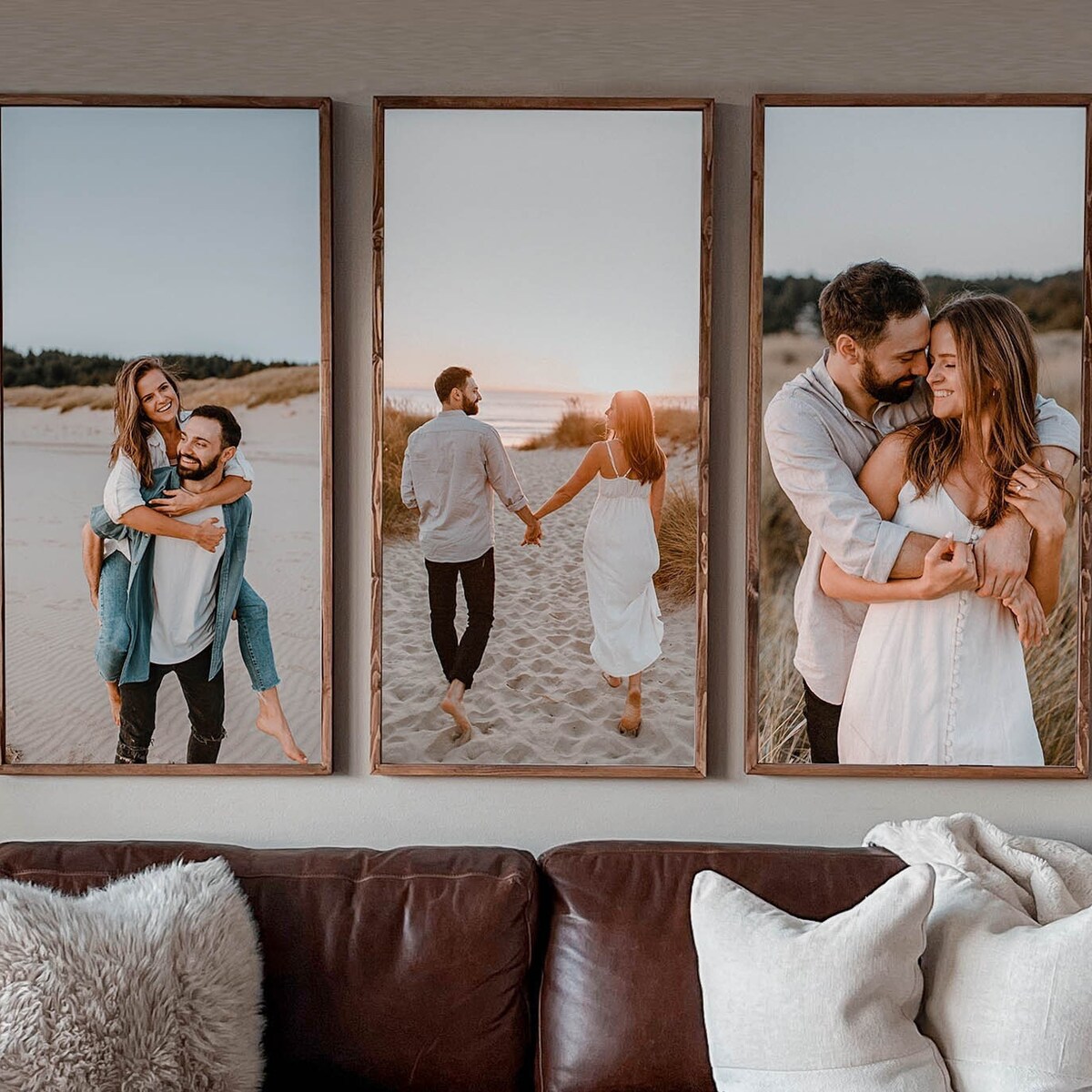Engagement Photo Sign - Wooden Frame- Framed Wedding Portrait - Custom Print - APKhome