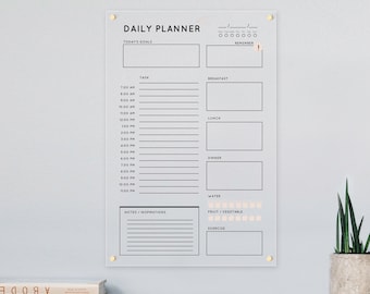 Personalized Acrylic Daily Planner - Dry Erase Daily Acrylic Planner - 2021 Wall Daily Planner - AWS17
