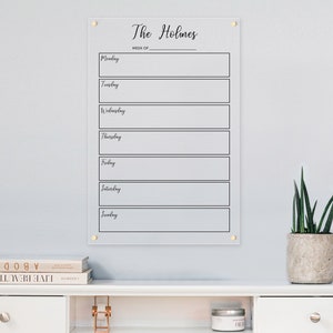 Personalized Acrylic Calendar - Dry Erase Monthly Acrylic Calendar - 2021 Wall Calendar - AWS07