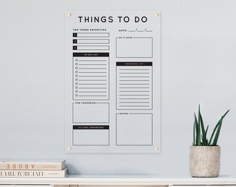 Personalized Acrylic Things To Do - Dry Erase Acrylic Personalized Things To Do List - 2021 Wall To Do List - AWS26