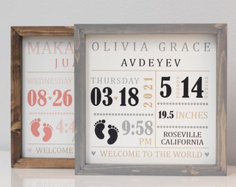 Può includere: Due annunci di nascita incorniciati con sfondo bianco e testo nero. L'annuncio superiore recita "Olivia Grace Avdeyev" con la data "03-18-2021", l'ora "9:58 PM", il peso "5 libbre 14 once" e l'altezza "19,5 pollici". L'annuncio inferiore recita "Maka Ju" con la data "08-26", l'ora "4:4" e il testo "Benvenuti".