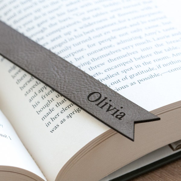 Personalized Engraved Leather Bookmark - Custom Bookmarks - Anniversary Gift For Him #LBM01