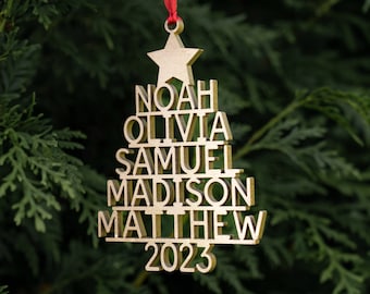 Family Christmas Ornament - Personalized Ornament With Names - Christmas Tree Ornament