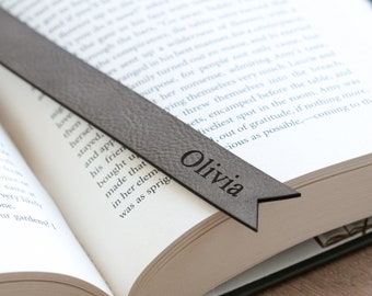 Personalized Engraved Leather Bookmark - Custom Bookmarks - Anniversary Gift For Him #LBM01