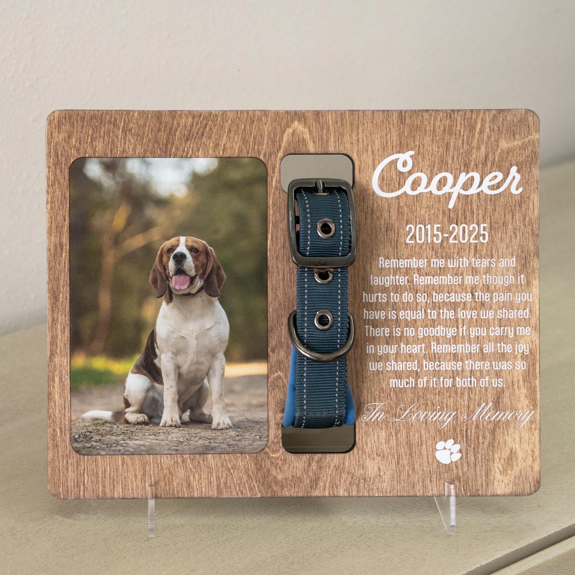 Personalized Pet Memorial Frame - Custom Dog Collar Holder With Photo ...