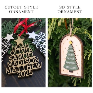Family Christmas Ornament - 2026 Personalized Ornament With Names - Christmas Tree Ornament image 2