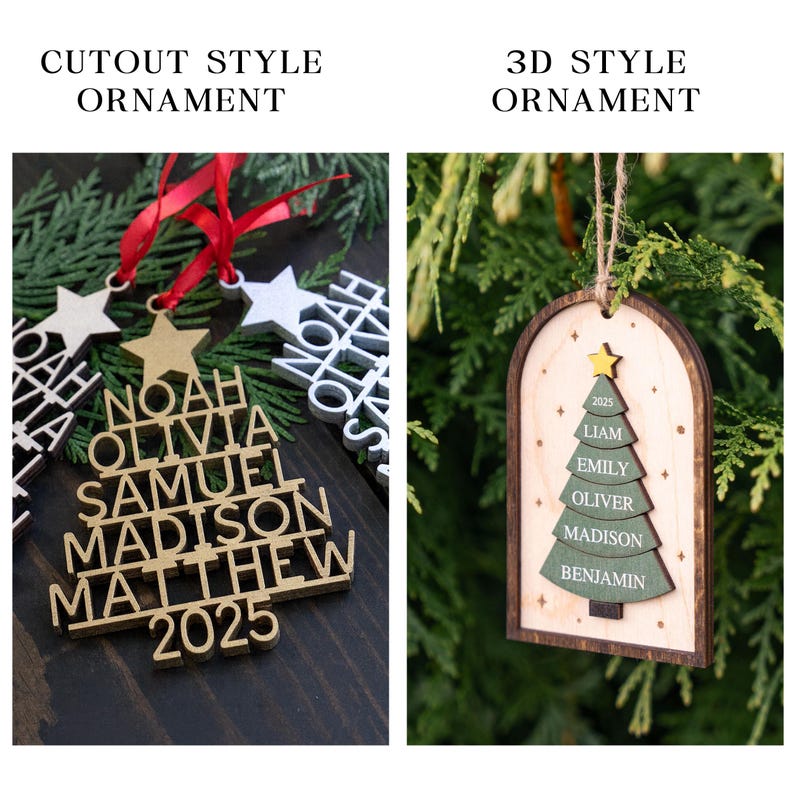Family Christmas Ornament - 2026 Personalized Ornament With Names - Christmas Tree Ornament image 2